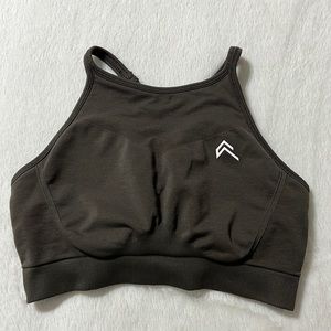 Oner Active Effortless Seamless High Neck Bralette Deep Taupe Size Med❗️sale❗️
